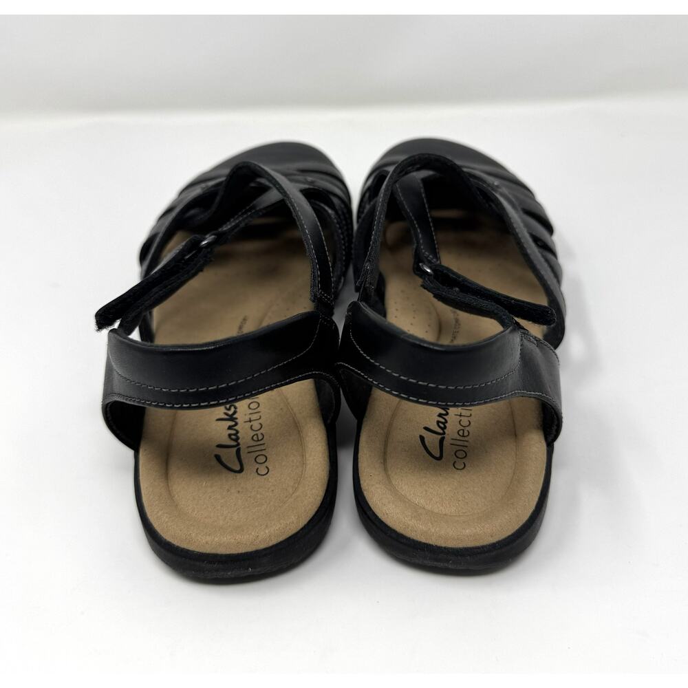 Clarks Women's Elizabelle Sea Fisherman Sandal, Black Leather, Size 8.5 - Picture 4 of 7